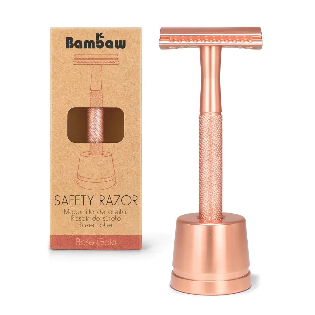 Metal Safety Razor + Stand - Plastic Free Amsterdam